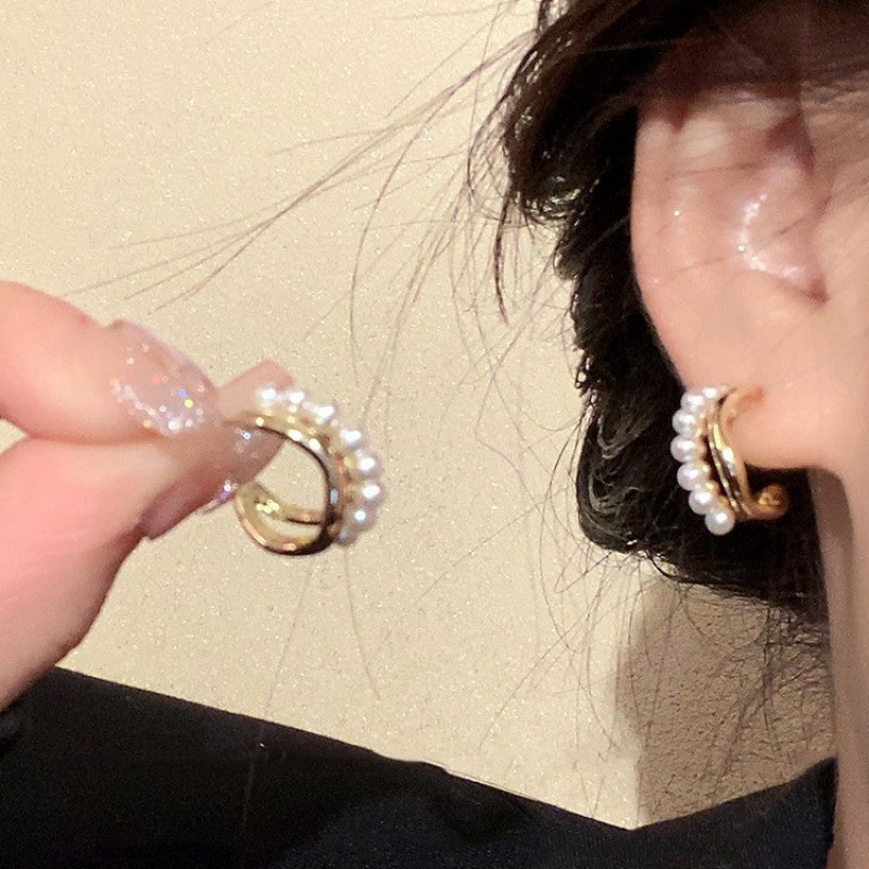 One Cold Style Simple Metal Earrings Retro High Fashion Style Texture Round Earrings