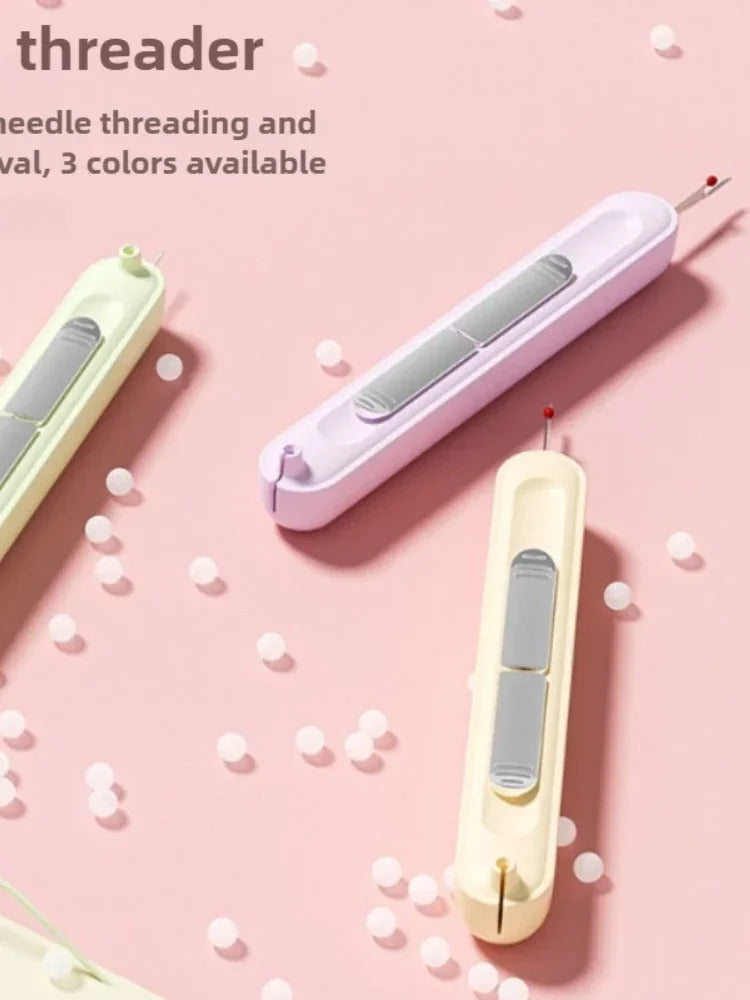 2 In 1 Needle Threader and Seam Ripper Tool Multifunctional Sewing Thread Remover Cross Stitch Crafting Accessories Easy Use