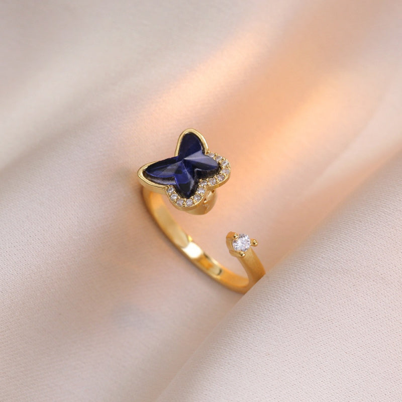 Rotating Ring for Women with Micro Paved Zircon, Elegant and Minimalist Style, Versatile Full Diamond Round Clover Ring Jewelry