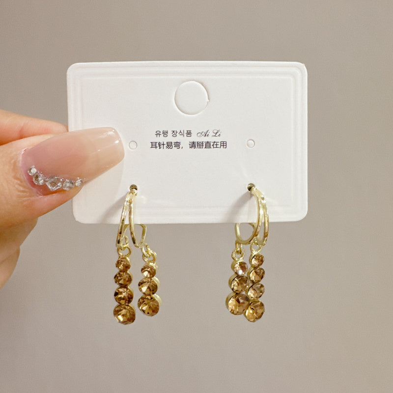 Niche Design Maillard Brown Simple Ear Clip Internet Hot New Popular Light Luxury High-End Fashion Earrings for Women