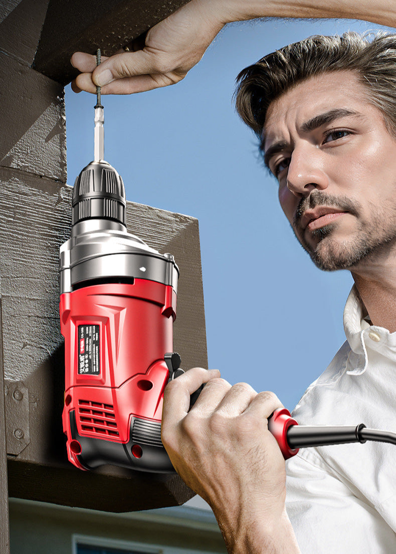 Electric Hand Drill 220V Impact Drill Household Punching Multifunctional Electric Switch Electric Screwdriver Tool Small Pistol Electric Drill