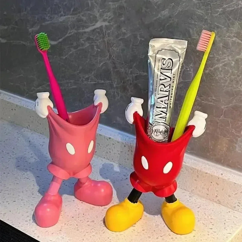 2025 New Disney Mickey Pen Container Phone Holder Cartoon Figure Makeup Stationery Desktop Decoration Student Kid Women Gift