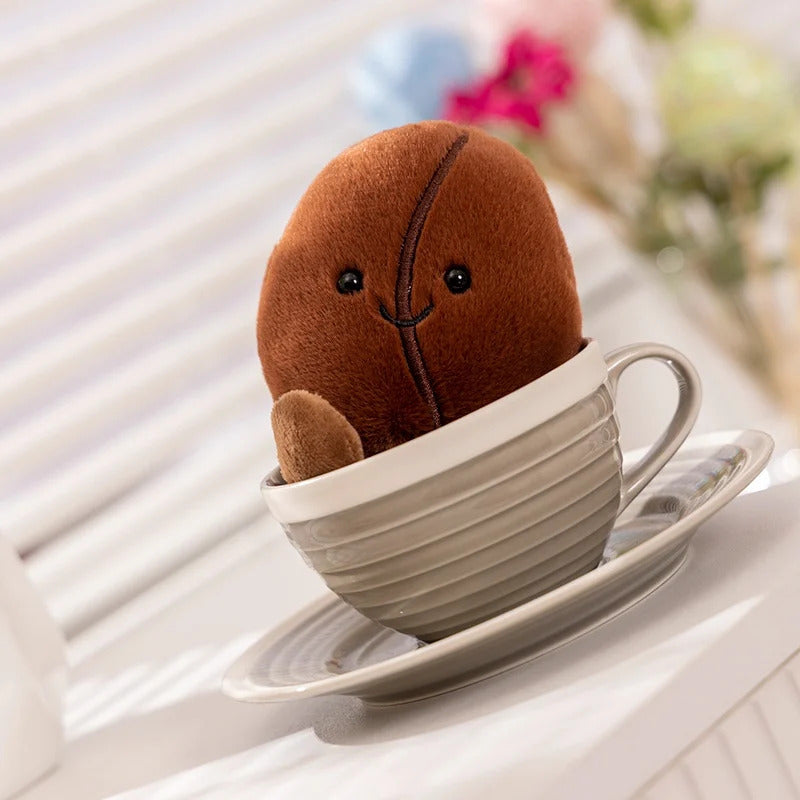 New Creative Simulated Coffee Food Plush Doll Pillow Brown Coffee Bean With Foot Soft Plush Stuffed Pillow Bedroom Sofa Decor