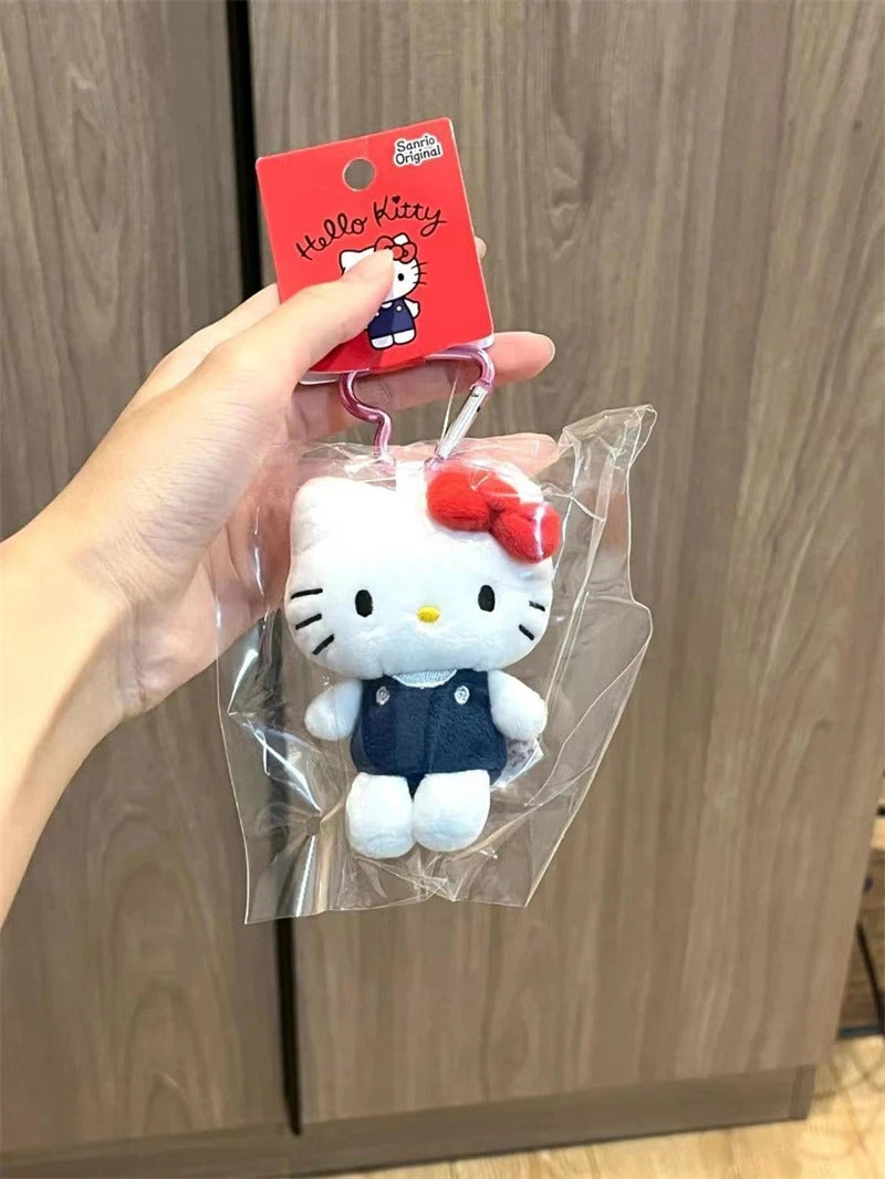 Sanrio Hello Kitty Plush Doll Keychain Love Knot Kitty Cat Cute Cartoon Plush Keychain Pendant Bag Accessories Gifts