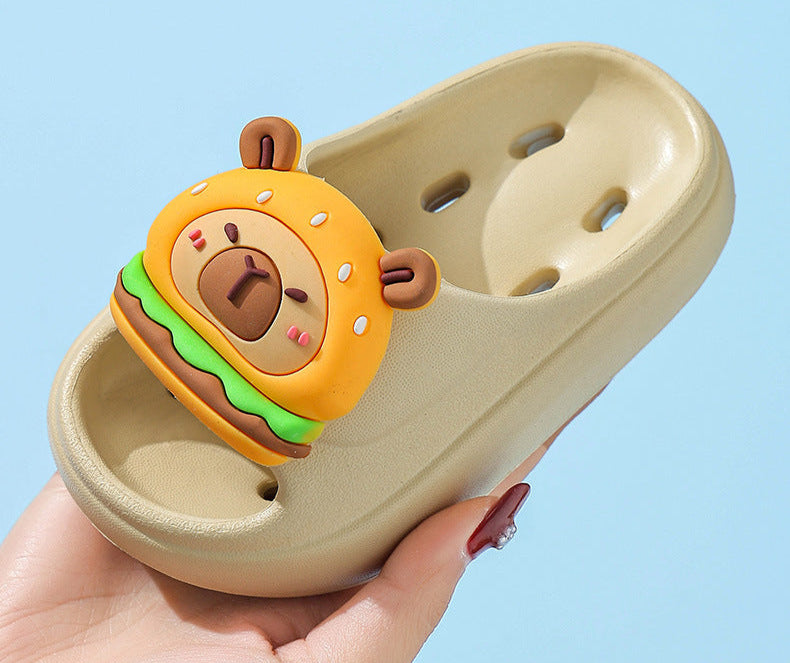 Kapibala Summer Children's Water Drainage Sandals Non-Slip Parent-Child Boys and Girls Bathroom Shower Breathable Kids Sandals