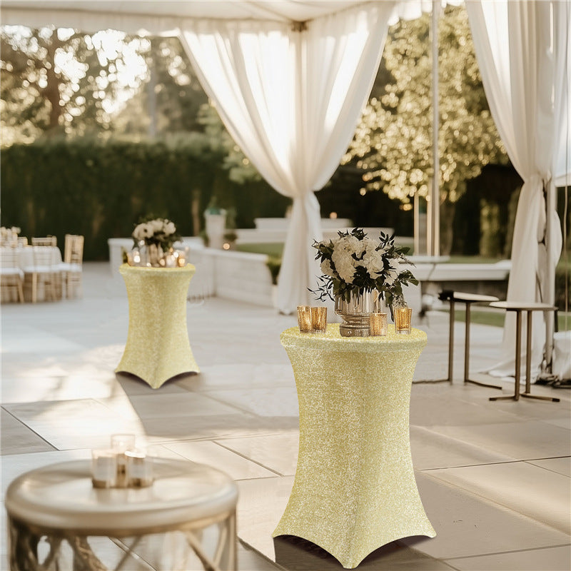 Cocktail Tablecloth Glitter Bar Set New Cocktail Table Cover High-end Feel Cross-border Wholesale Stretchy High Bar Tablecloth