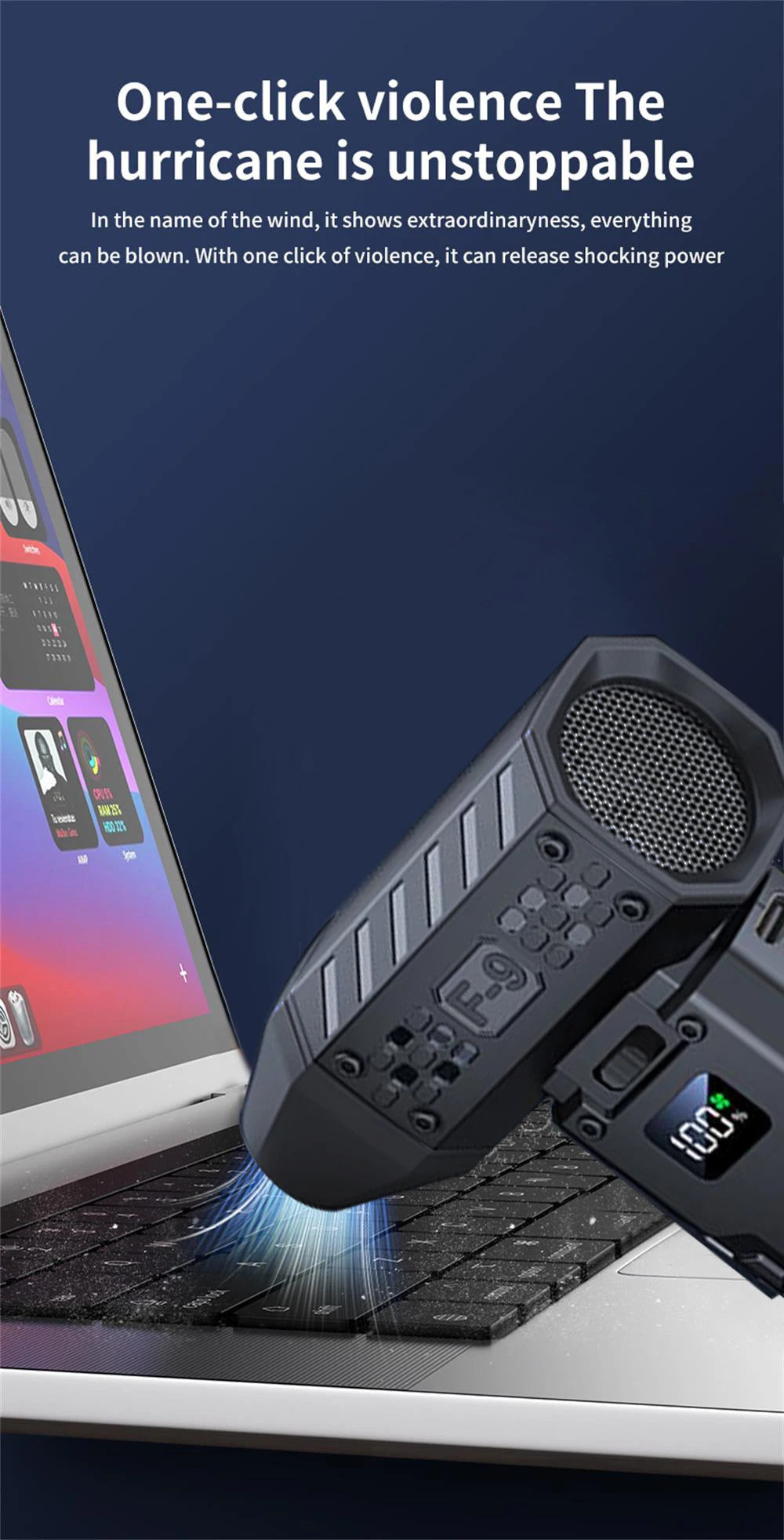 Mini Turbo Jet Fan Portable Handheld Violent Blower USB Rechargeable Strong Winds Speed Turbo Fan Outdoor Brushless Hand Fan