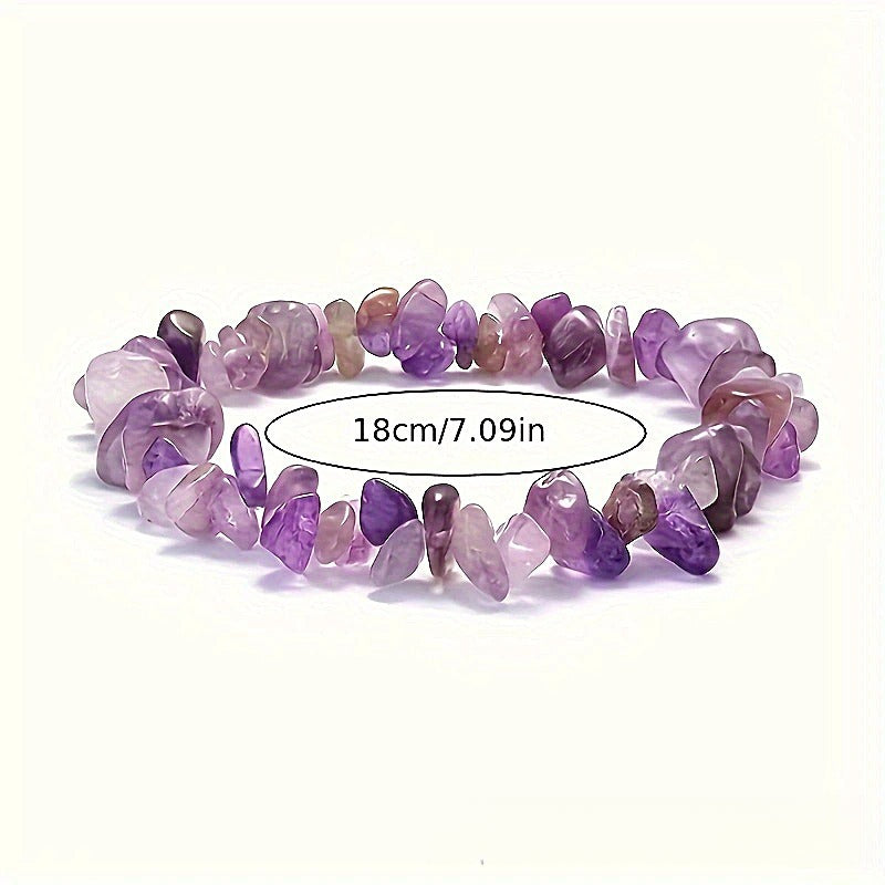 Amethyst Gravel Bracelet 5-8mm Crystal Bracelet Natural Amethyst