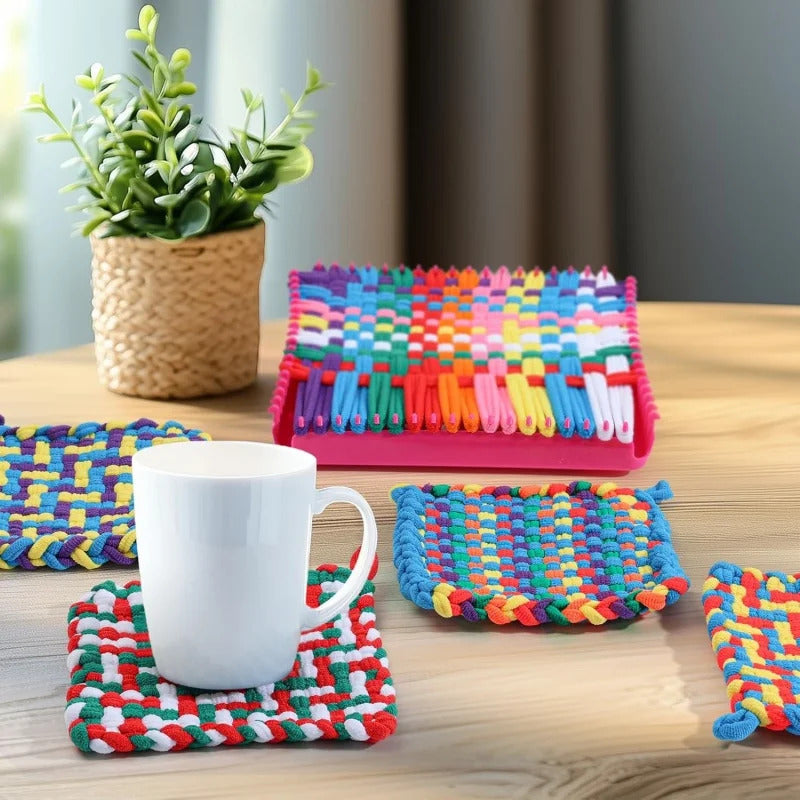 Elastic Weaver DIY Rope Loop Kids Adults Pretend Game Weaving Machine Kit Toy Beginner Pot Frame Ring Crafts Play House Gifts