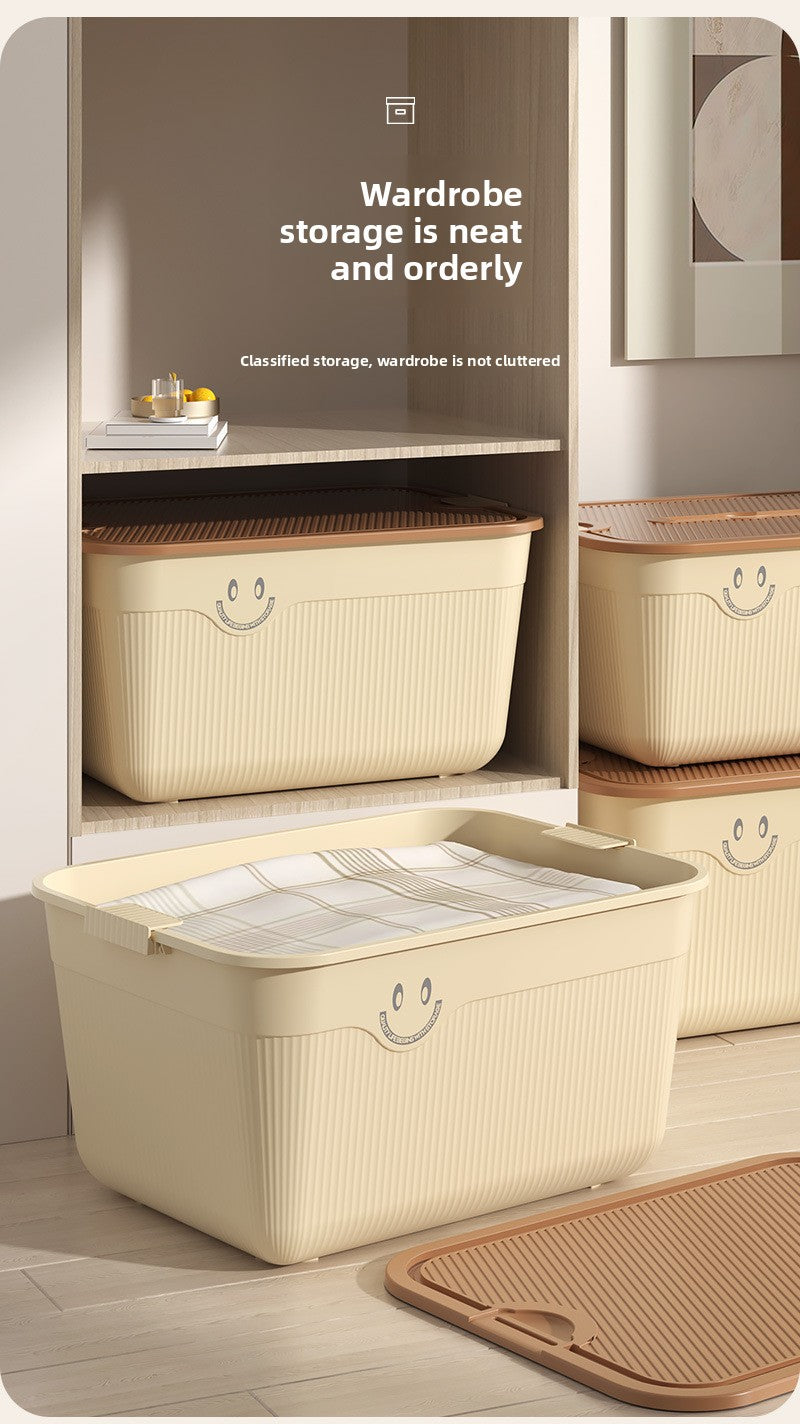 Desktop Storage Box Snacks Sundries Fruit Storage Basket Hand Carry with Cover Plastic Household Clothing Sorting Box for Collection