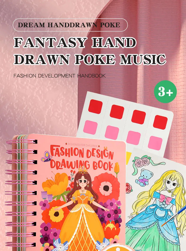 Children's Fabric Art Craze Poke Drawing Craft Toys DIY Creative Puzzle Puncture Painting Poking Sticker For Kids Birthday Gifts