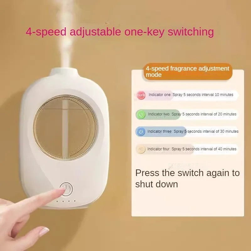 6 Modes Aroma Diffuser Wall Mounted Air Freshener Dispenser Fragrance Essential Oil Air Humidifier Aromatherapy USB Rechargeable
