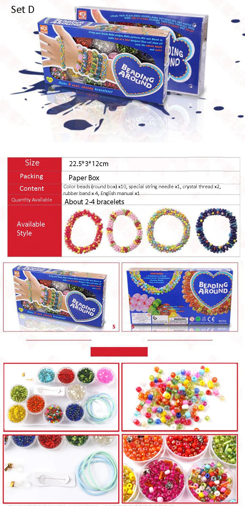 Girls DIY Bracelet Making Kit Jewellery Making Kit Arts for Kids Friendship  Craft Kit for 5-12 Years Old Kid Girls toys gift