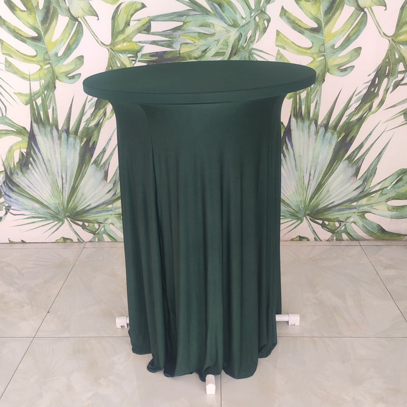Elastic Tablecloth Cocktail Skirt Table Cover Banquet High Bar Round Elastic Cover