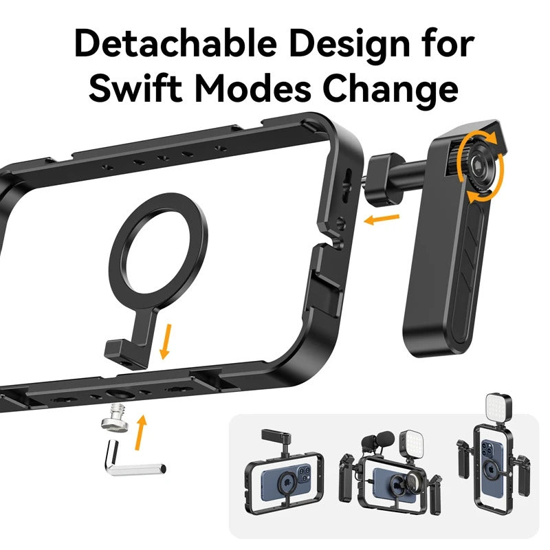 Ulanzi MG-001 Universal Magsafe Phone Cage With Dual Handle Grip Rig Portable Case Stabilizer for Filmmaking Vlog Videomaker Kit