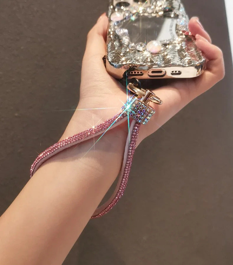 For Cell phone lanyard pendant phone strap Keychain on the phone Wrist chain luxury rhinestone pendant chain diamond bracelet