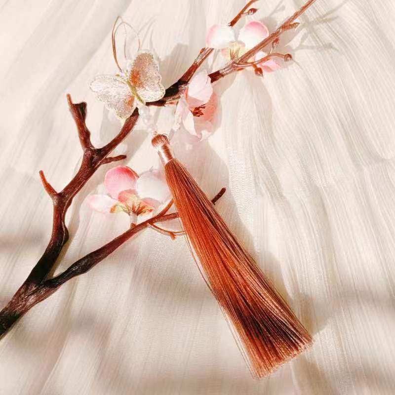 Ancient Style New 22-Color Embroidery Butterfly Tassel Hanfu Horse-Face Skirt National Style Children's Clothing Small Tassel Decorative Pendant