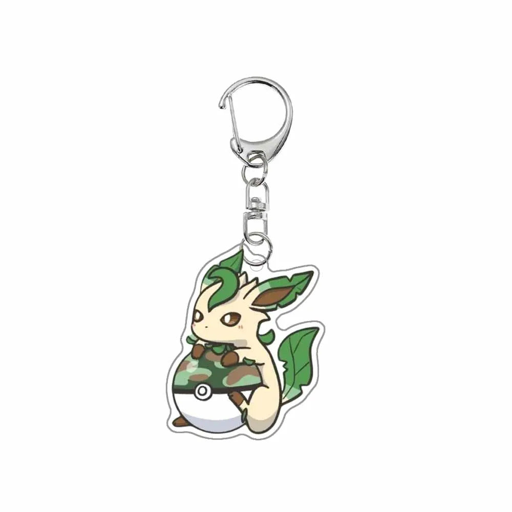 Pokemon Anime Cartoon Acrylic Keychain Eevee Vaporeon Jolteon Flareon Sylveon Espeon Glaceon Leafeon Umbreon Key Chain Pendant