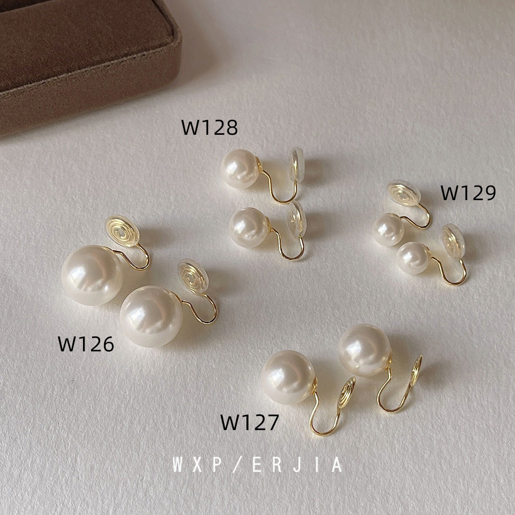 Pearl Mosquito-repellent Incense Plate Ear Clip Plated with 18K Gold High-grade Simple Painless Earrings