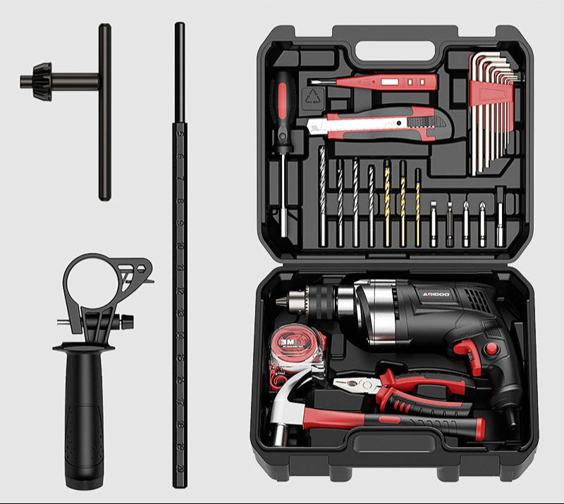 Electric Hand Drill 220V Impact Drill Household Punching Multifunctional Electric Switch Electric Screwdriver Tool Small Pistol Electric Drill