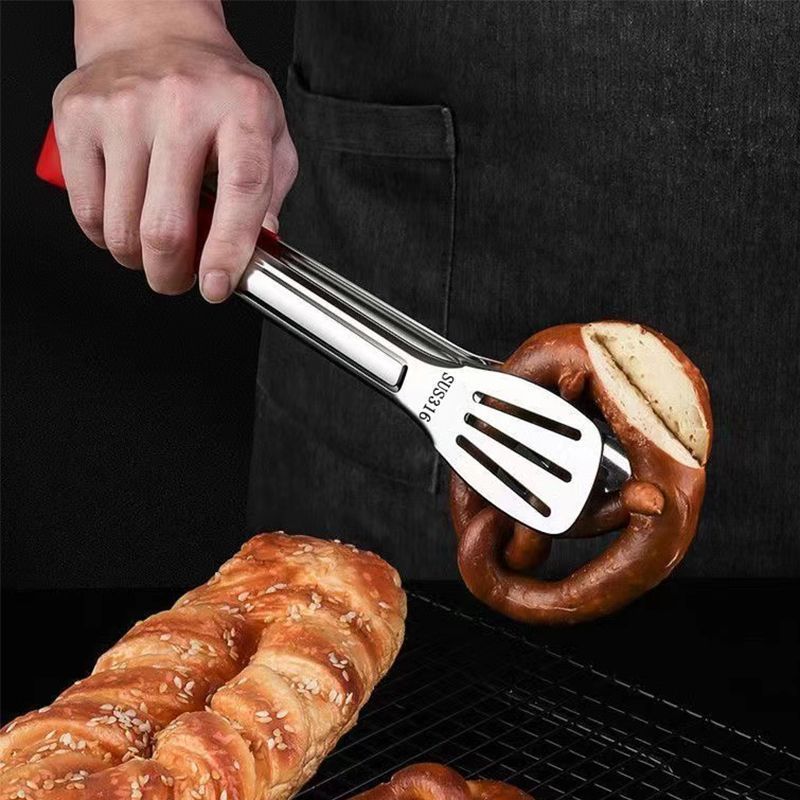 Extra Thick 316 Stainless Steel Food Tongs BBQ Tongs Meat Tongs Steak Tongs Kitchen Food Tongs Baking Bread Tongs