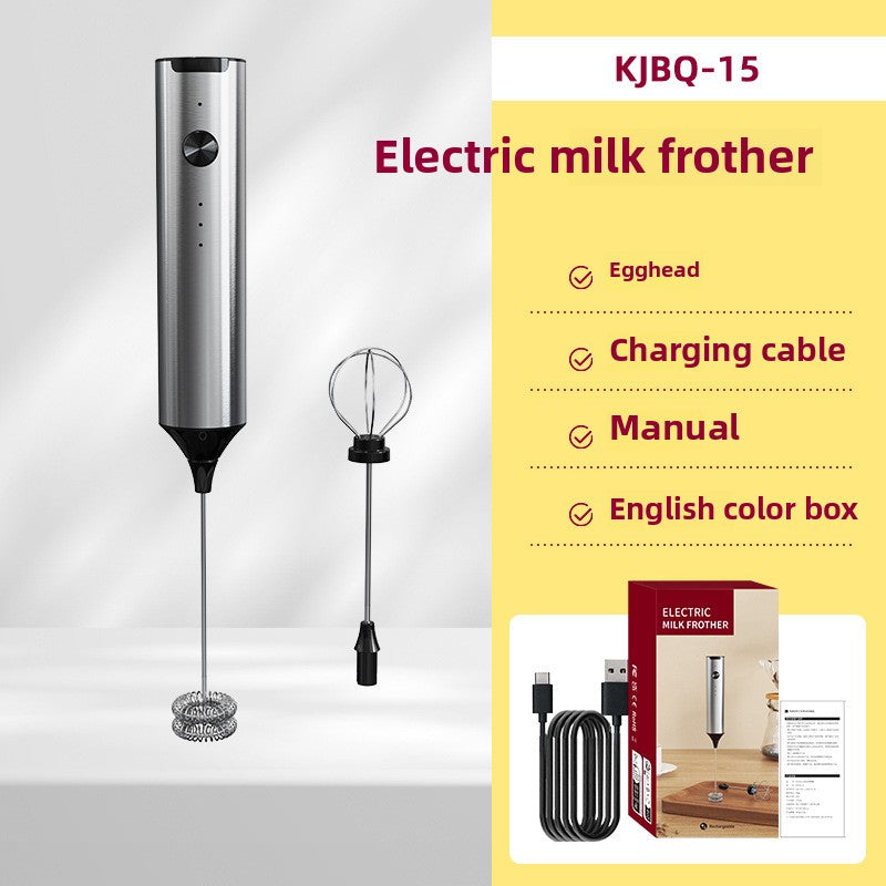 Amazon Electric Milk Beater New Stainless Steel Coffee Cream Electric Milk Beater Egg Beater Portable Blender