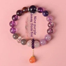 Natural Citrine Bracelet Women's Bracelet Rutile Gold Rutilated Quartz Bracelet Brazil Scattered Beads Money Drawing and Luck Changing Gifts for Girlfriend