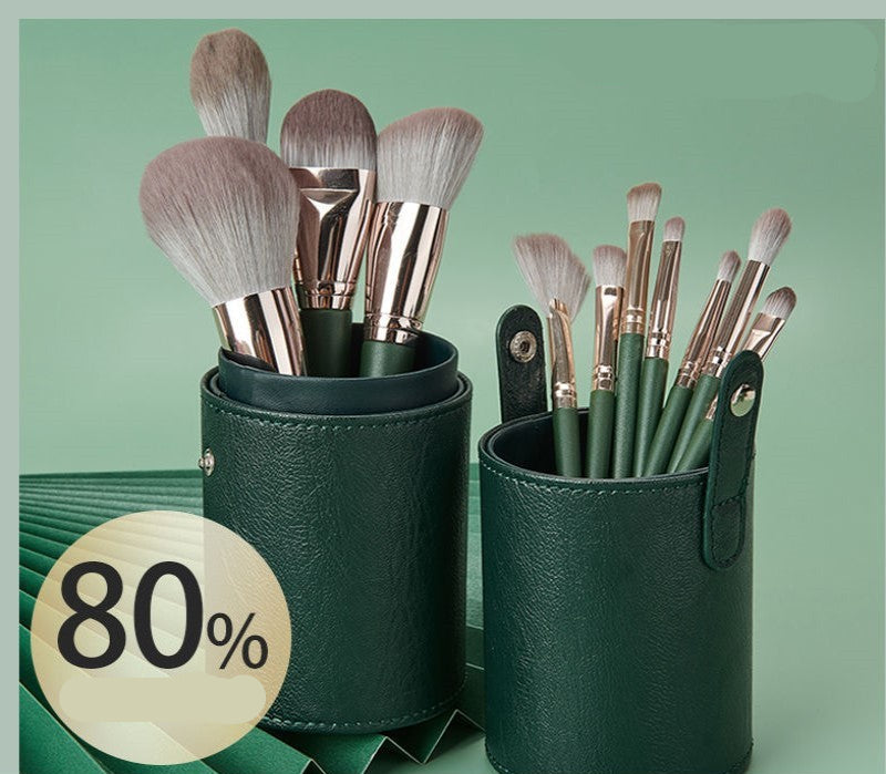 New 14 PCs Green Cloud Makeup Brushes Suit Super Soft Bristle Complete Set for Beginners Powder Brush Eye Shadow Beauty Tools