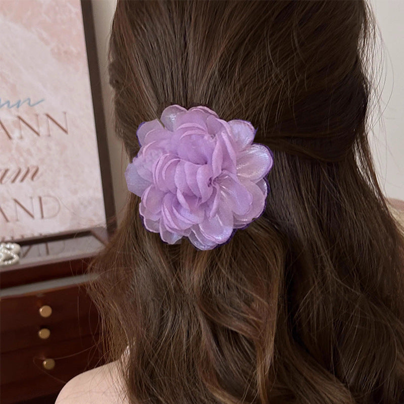 Holiday Organza Flower Barrettes Travel Travel Hair Accessories Atmosphere Clip Duckbill Clip Hairpin Side Clip Headdress