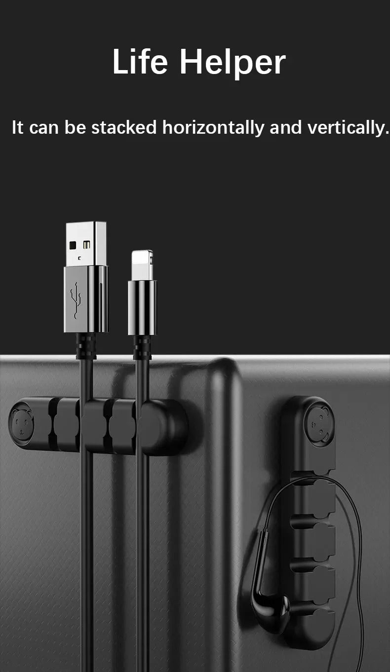 Silicone Desktop Cable Organiser Fixer Data Cable Organizer Fixed Headphone Cable Clip Wire Organizer Gods of Cable Management