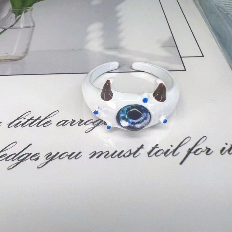 Funny Little Monster Ring Childlike Cute One-Eyed Ins Student Children Girlfriends Couple Gifting New