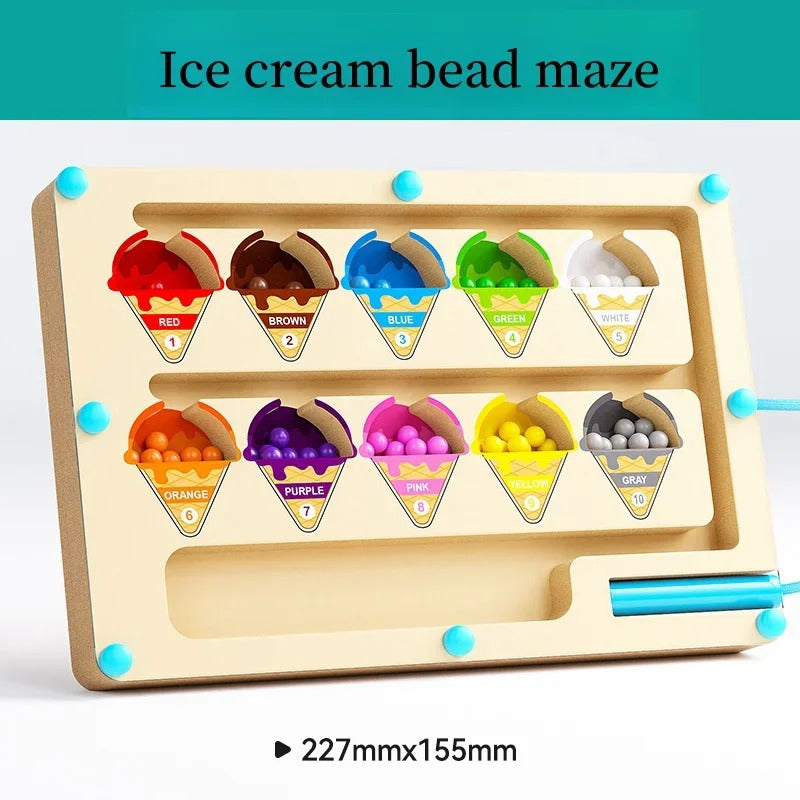 Magnetic digital bead magnetic maze toy for children's puzzle practice, attention and concentration training game for ages 2-6
