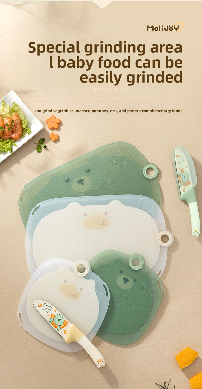 Cute Cutting Board Chopping Board for Fruits Plastic Mildew-Proof Mini Classification Baby Home Small Cutting Board Baby Food Supplement