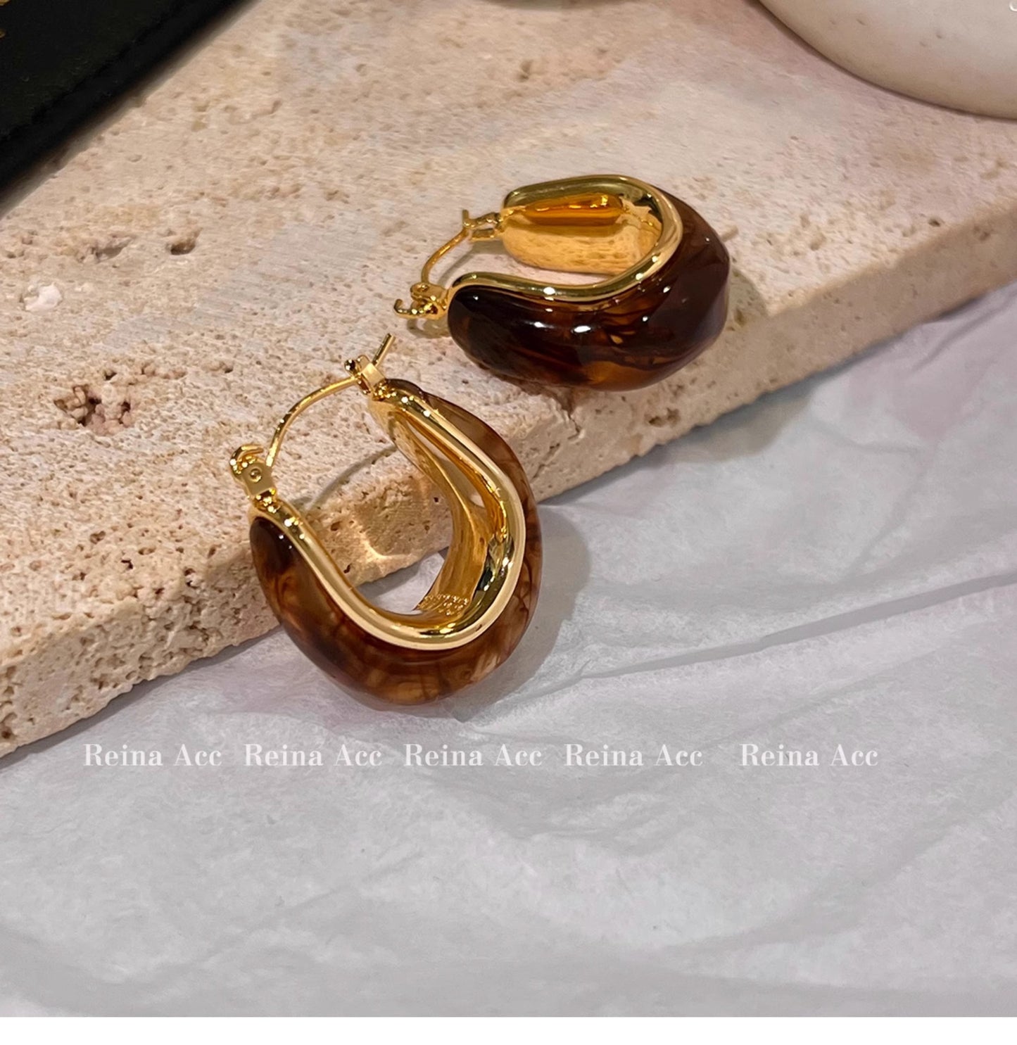 Maillard Earrings Earrings Brown Niche Design High-grade Ring Earrings Light Luxury Summer