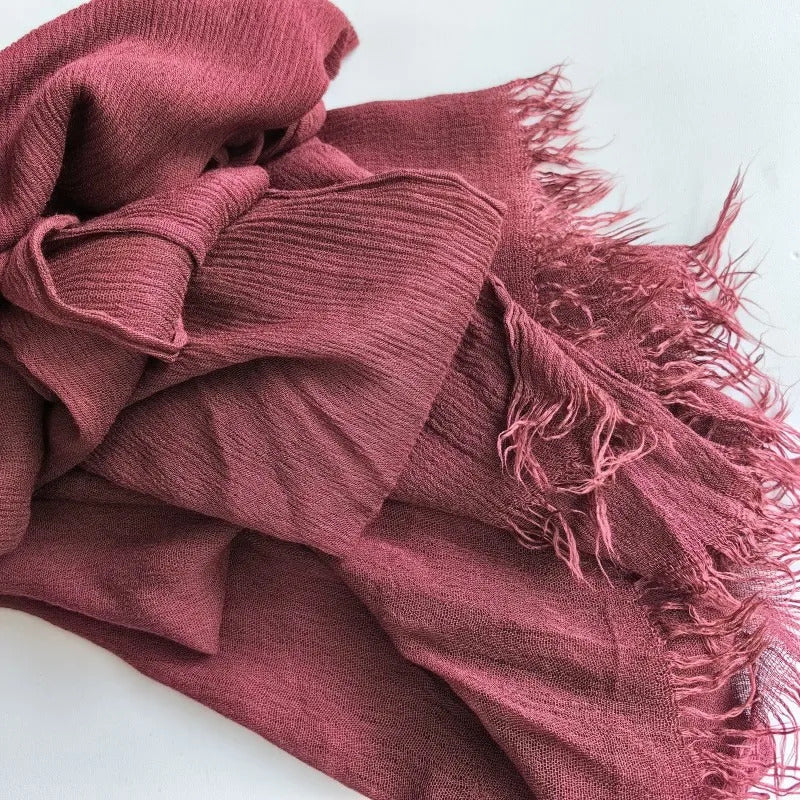 61 Colors Soft Cotton Viscose Scarf Rayon Material Muslim Hijab Mid Eastern Plain Solid Color Headscarf With Tassel