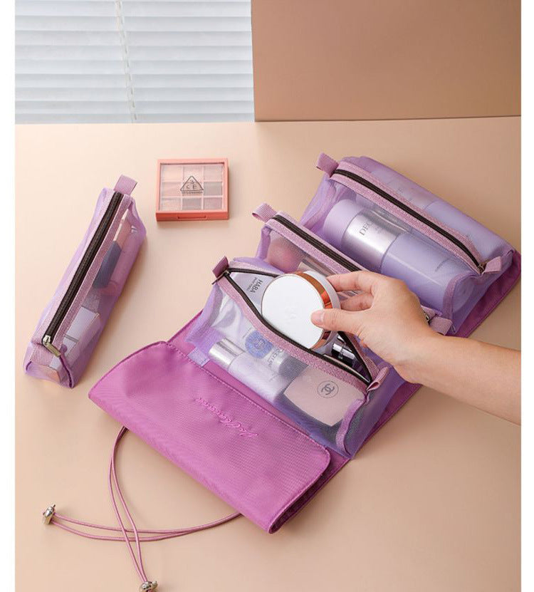 Detachable 4-in-1 Makeup Bag Multifunctional Simple Travel Handheld Foldable Travel Cosmetic Storage Toiletry Bag