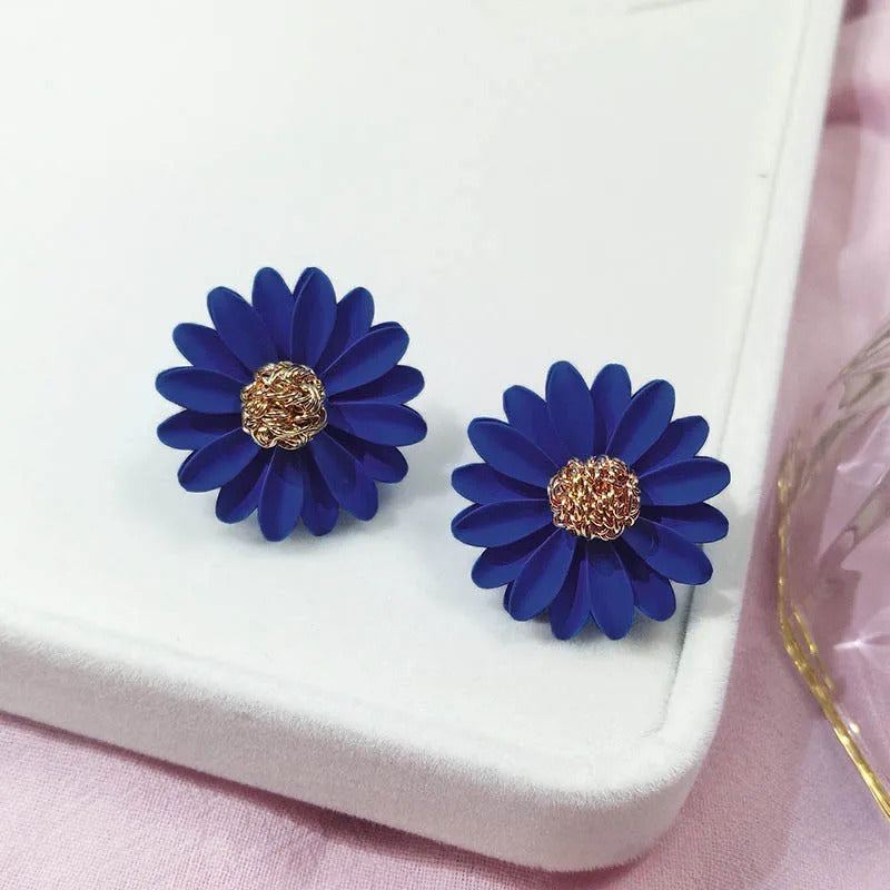 Korean New Double-layers Flower Drop Earrings for Ladies Exaggerated Women Floral Earrings Fashion Jewelry aretes de mujer