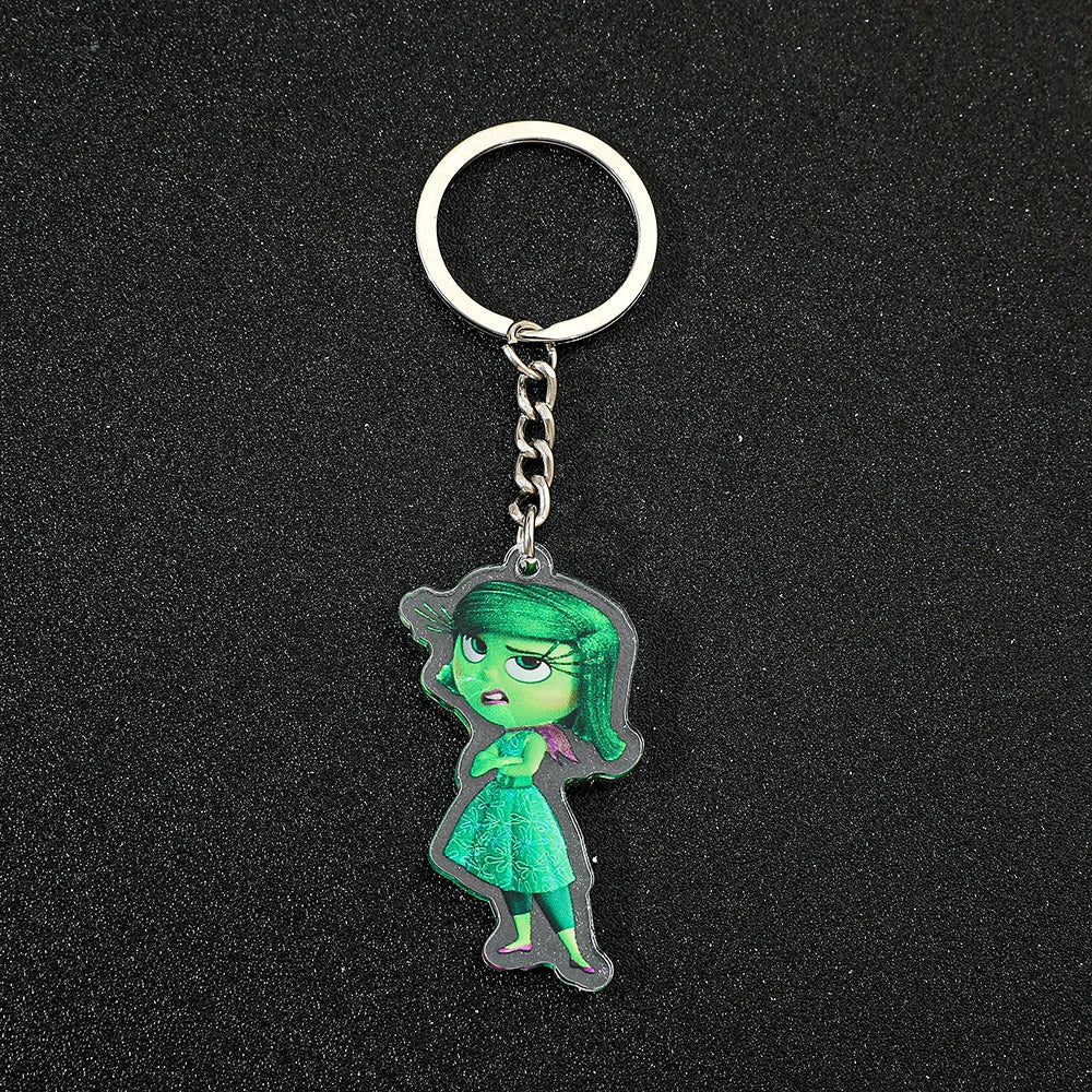 Disney New Movies Inside Out 2 Anime Acrylic Keychain Charms Cute Cartoon Pendent Keyring Strap Fashion Jewelry Accessory Gifts