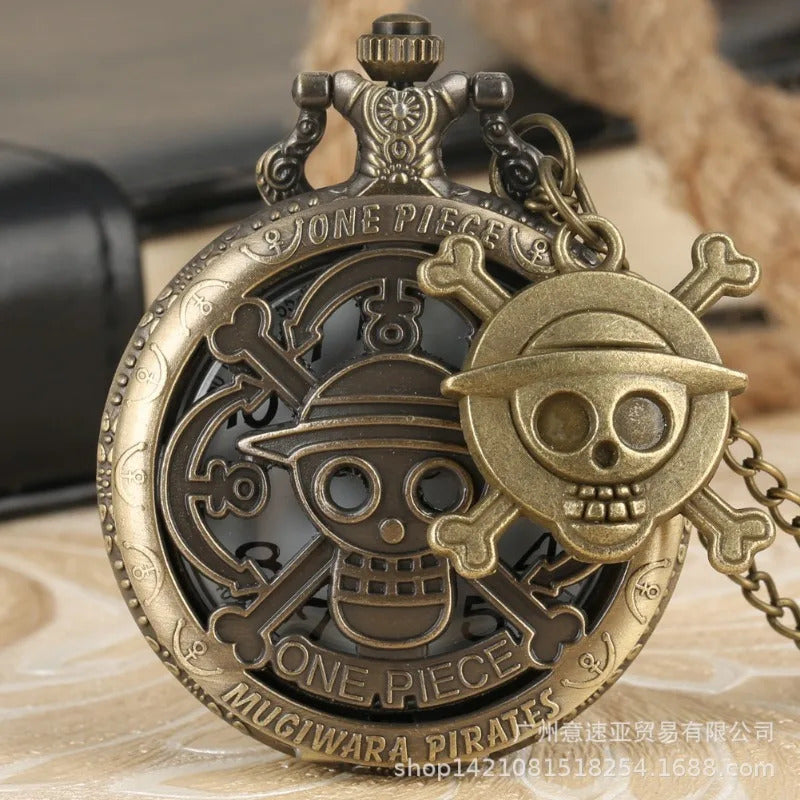 ONE PIECE Anime Cosplay Vintage Pocket Watch Fashion Men Women Necklace Chain Vintage FOB Steampunk Pocket Watches with Pendant