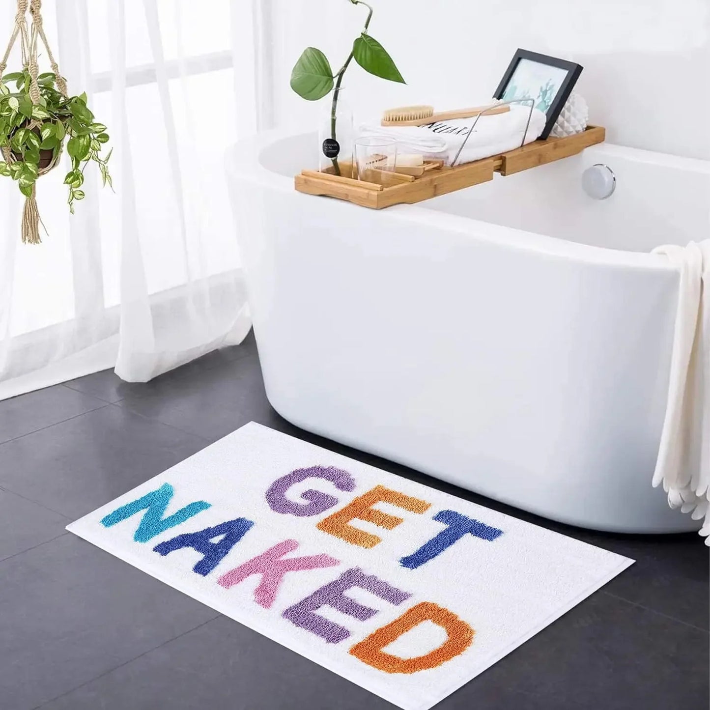 English Get Naked Bath Mat Soft Tufted Bathroom Rugs Bathtub Mat Entrance Doormat Living Room Apartment Home Decor Carpet Hippie