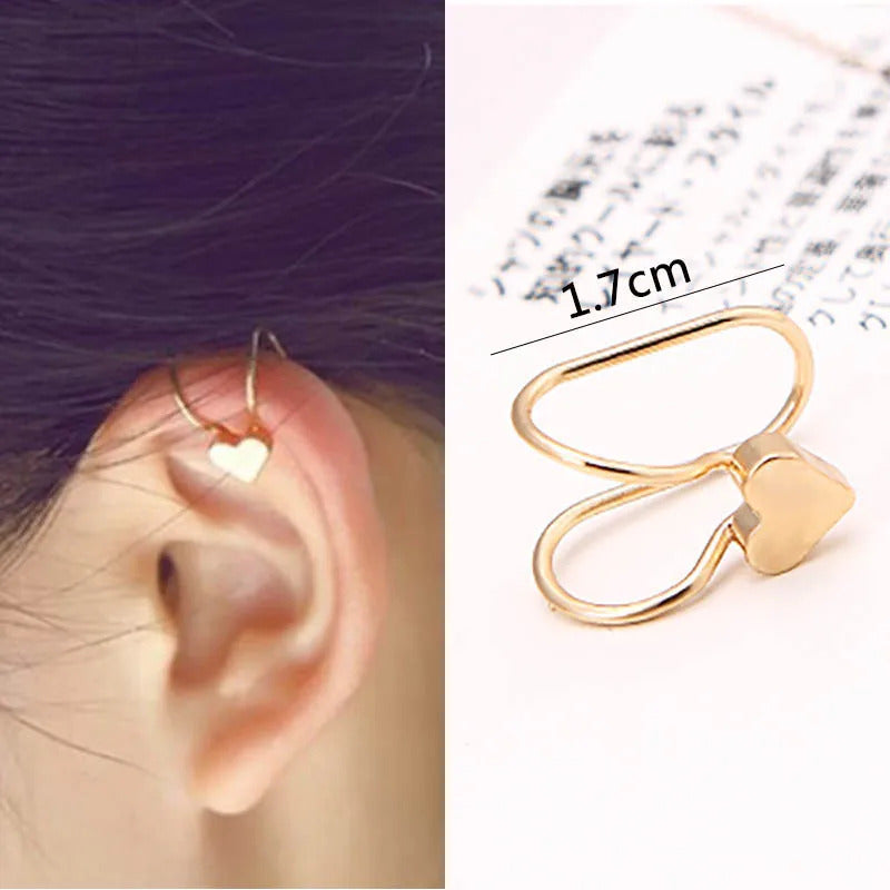 New Gold Color Metal Ear Cuff Non-Piercing Ear Clips Fake Cartilage Earrings Clip Earrings For Women Men Wholesale Ear Jewelry
