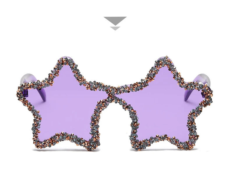 Luxury Diamond Star Shape Sunglasses Women Trends Rhinestone Shiny Sun Glasses Ladies Punk Rimless Style Eyewear gafas de sol