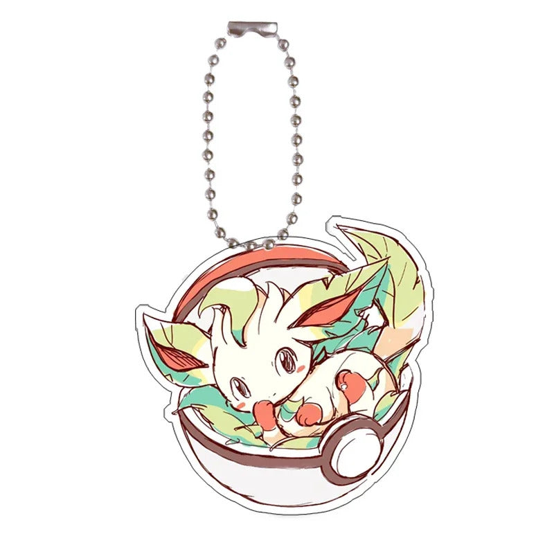 Pokemon Glaceon Sylveon Eevee Leafeon Self-Control Acrylic Cartoon Key Buckle Pendant Anime Keychain Acrylic Pendant Gifts