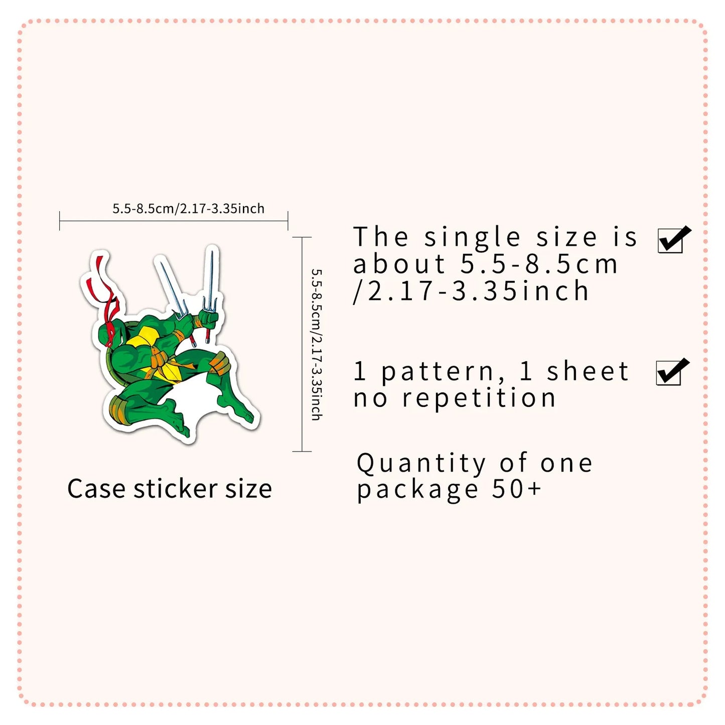 52Pcs/set Ninja Turtles TMNT Anime Stickers Kawaii Cartoon Cute Aesthetic Decal Decoration Laptop Motorcycle Luggage Car Sticker