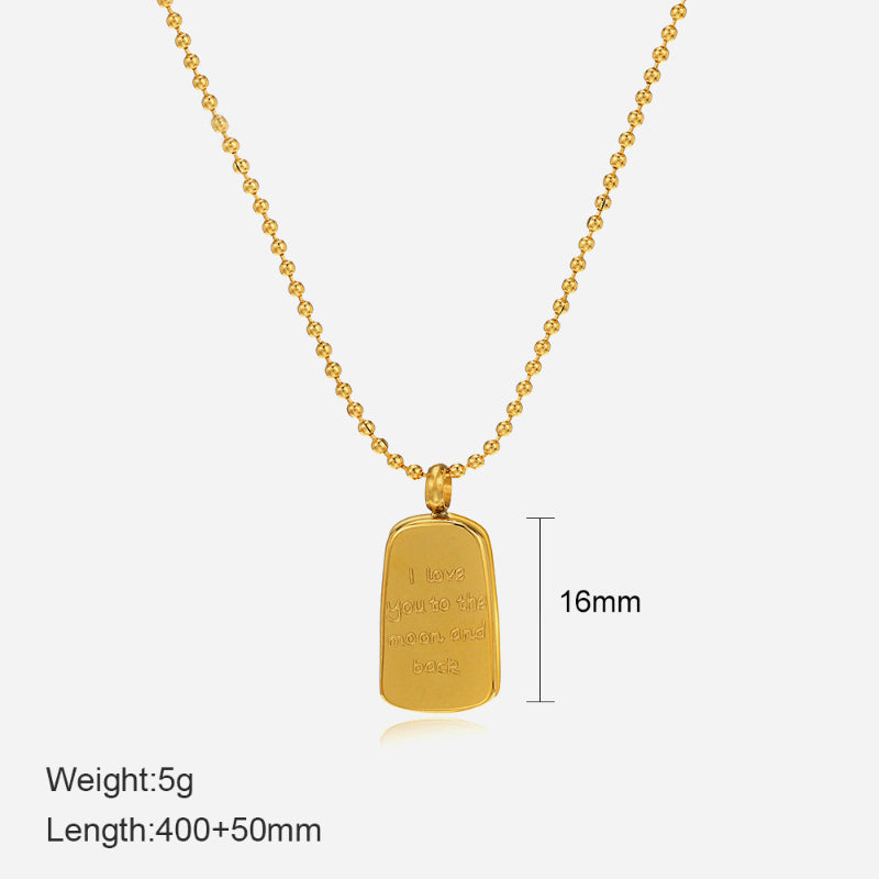 French Retro Braided Star Moon Stainless Steel Necklace Personality Fashion Women's Metal Pendant Titanium Steel Necklace