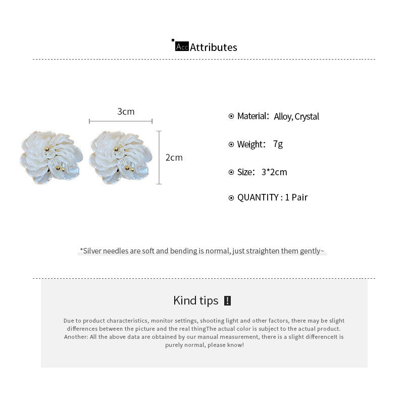 Silver Needle Inlaid with Diamonds and Pearls Flower Tassel Earrings Niche Style Atmosphere Earrings Fashionable Light Luxury High-end Earrings