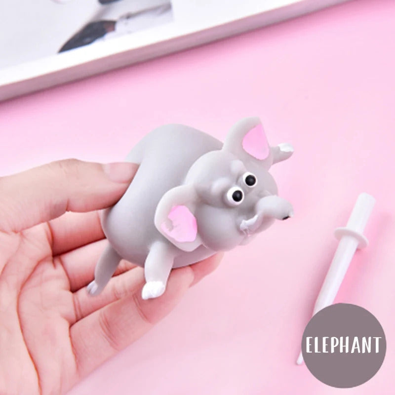 Creative soft rubber inflatable chicken hippo pop up animal blow Balloon animal Stress Relief squeeze toy prank gift