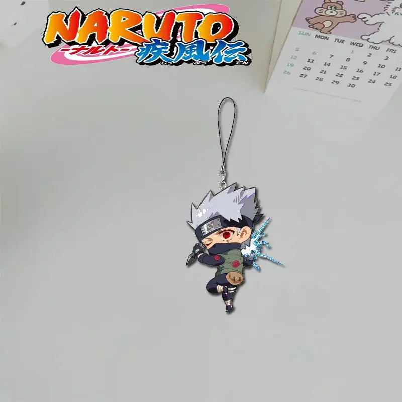Naruto 2D Sasuke Kakashi Haruno Sakura anime peripheral cartoon mobile phone chain mobile phone lanyard high-value  wholesale