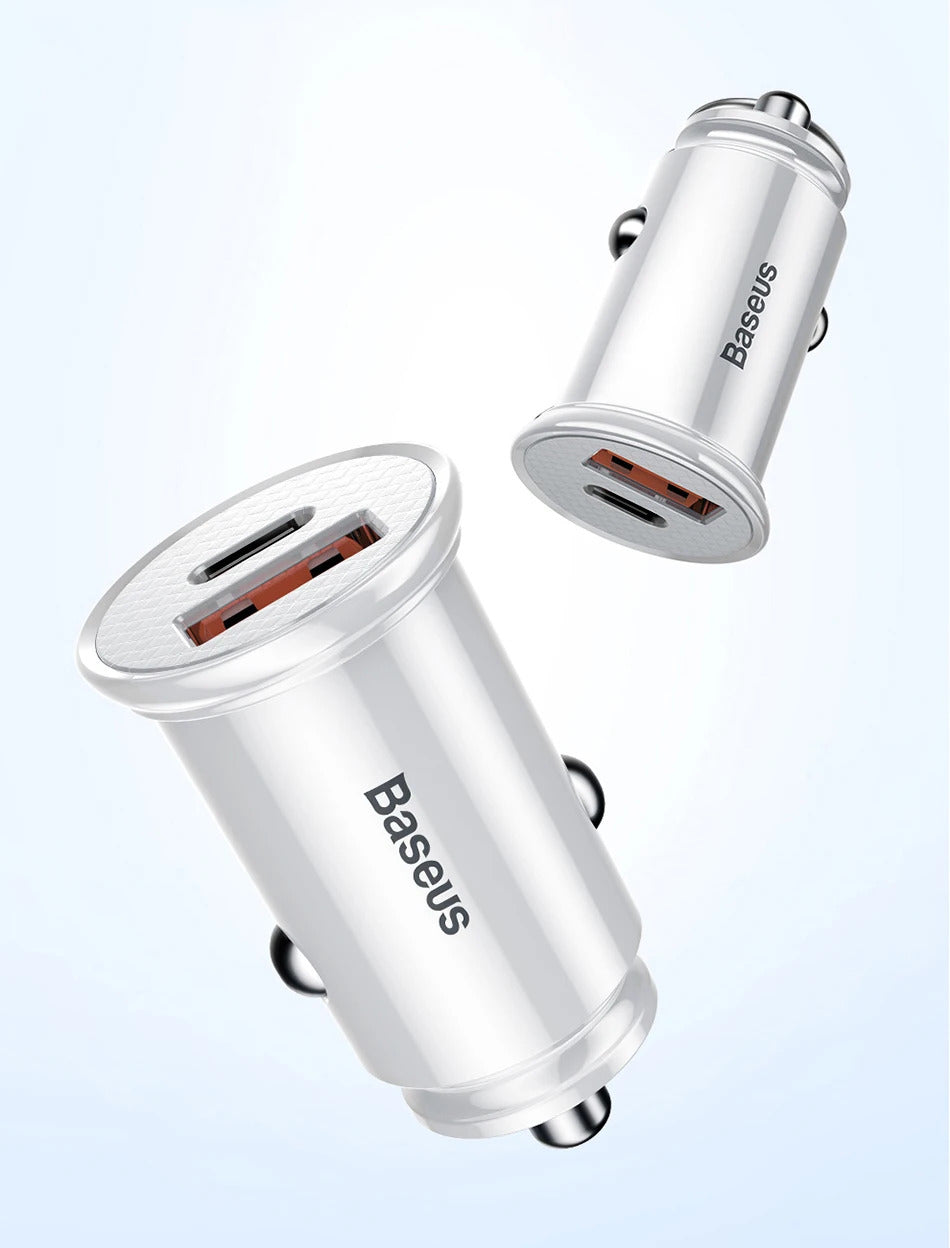 Baseus 5pcs USB Car Charger Quick Charge QC4.0 QC3.0 PD3.0 SCP PPS 5A Type C 30W Fast USB Charger For iPhone Xiaomi Mobile Phone