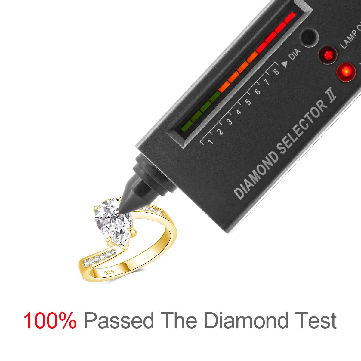 18k Gold Plated Pear Cut Moissanite Rings 3CT 925 Sterling Silver Wedding Band for Women Trendy Engagement Gift Fine Jewelry